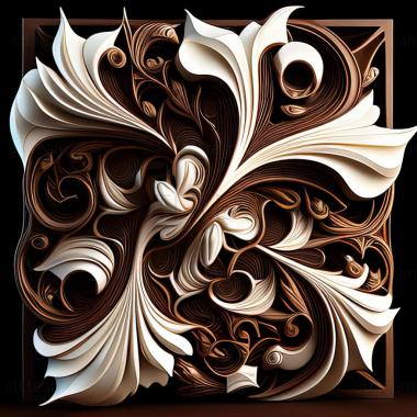 3D model brown white (STL)